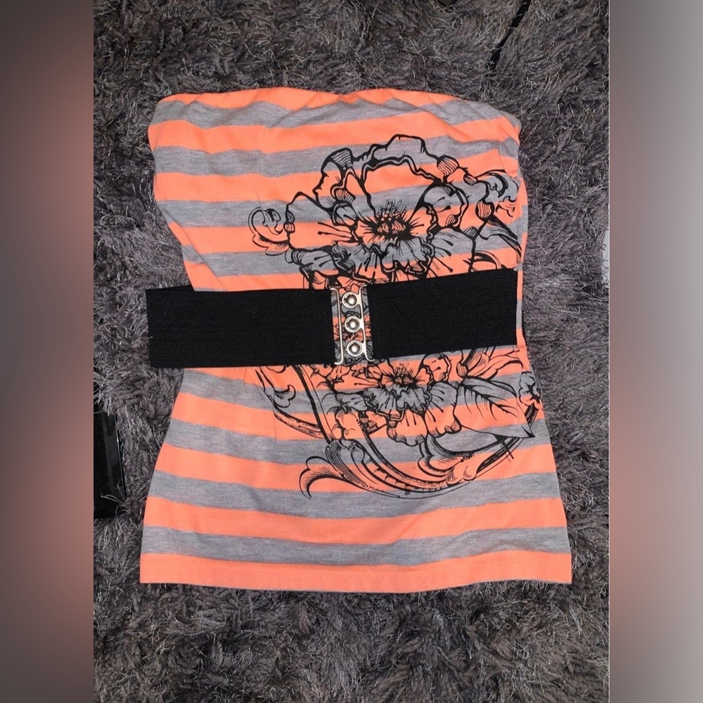 Y2K Strapless Summer Top with belt